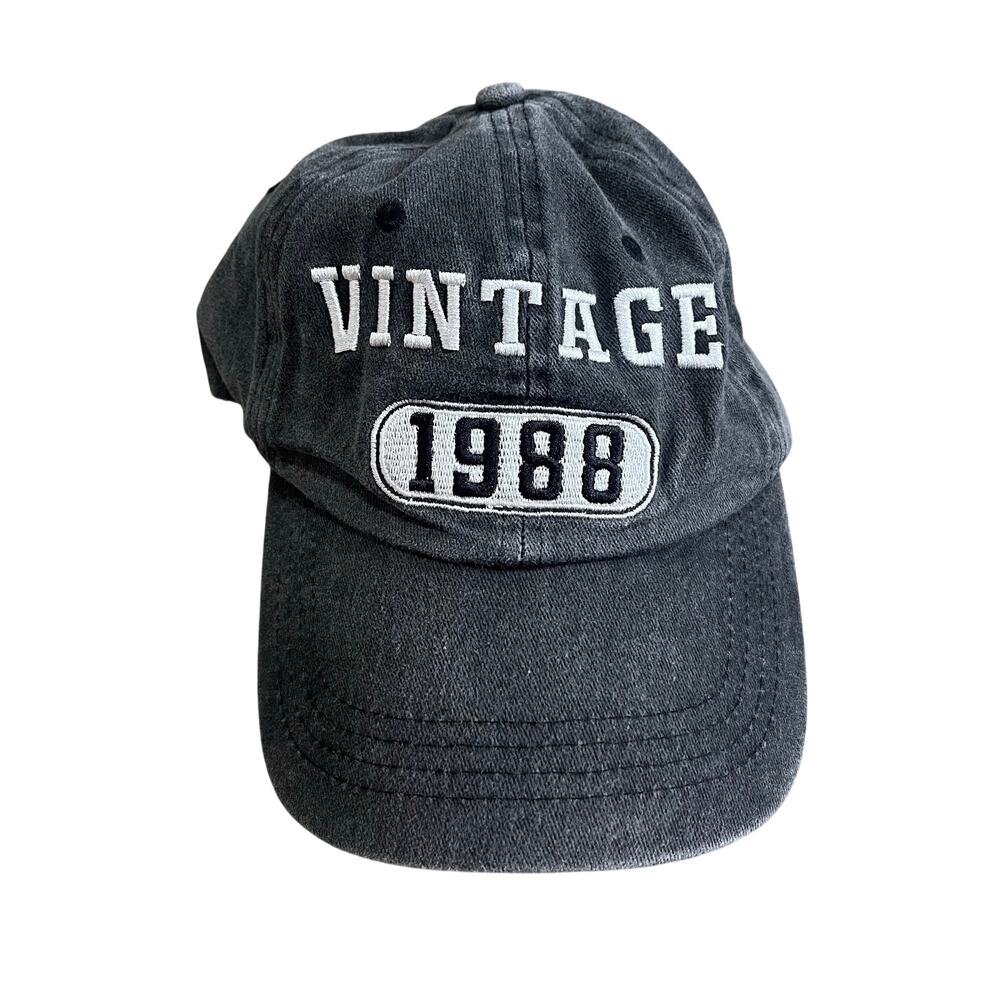 Vintage 1988 Dad Cap Baseball Hat 100% Cotton Retro 80s Embroidered Distressed